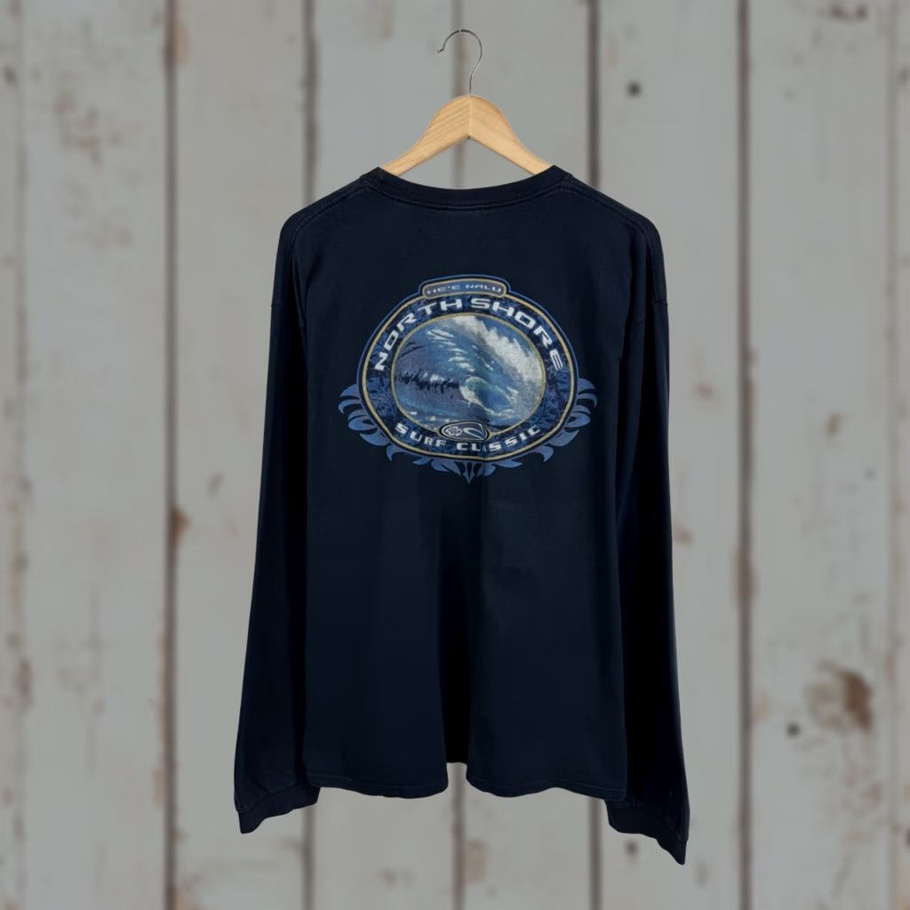 Vintage VINTAGE Crazy Shirts North Shore Surf Classic Hawaii Aloha Long Sleeve XL Dark Blue 90s Mens Shirt Size US XL / EU 56 / 4 - 1 Thumbnail
