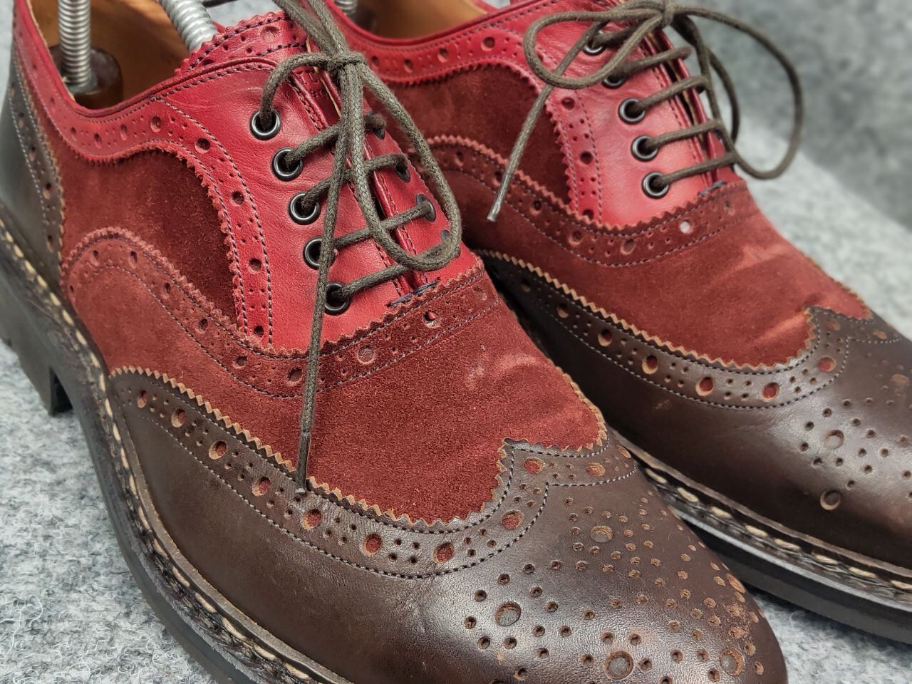 Heschung Heschung Design Owen Oxford Leather Red Brogue Boots Size US 7.5 / EU 40-41 - 15 Thumbnail