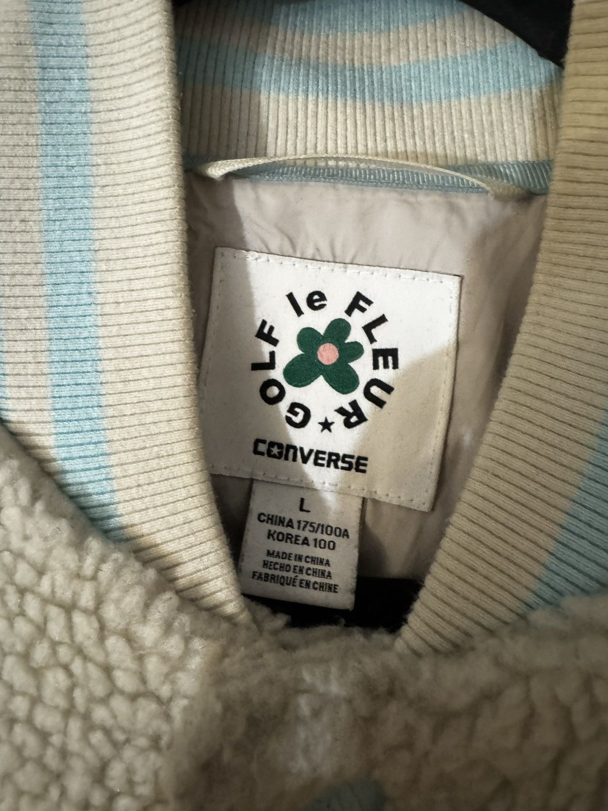 Converse × Golf le Fleur Golf le fleur X Converse fuzzy baseball jacket Size US L / EU 52-54 / 3 - 3 Thumbnail