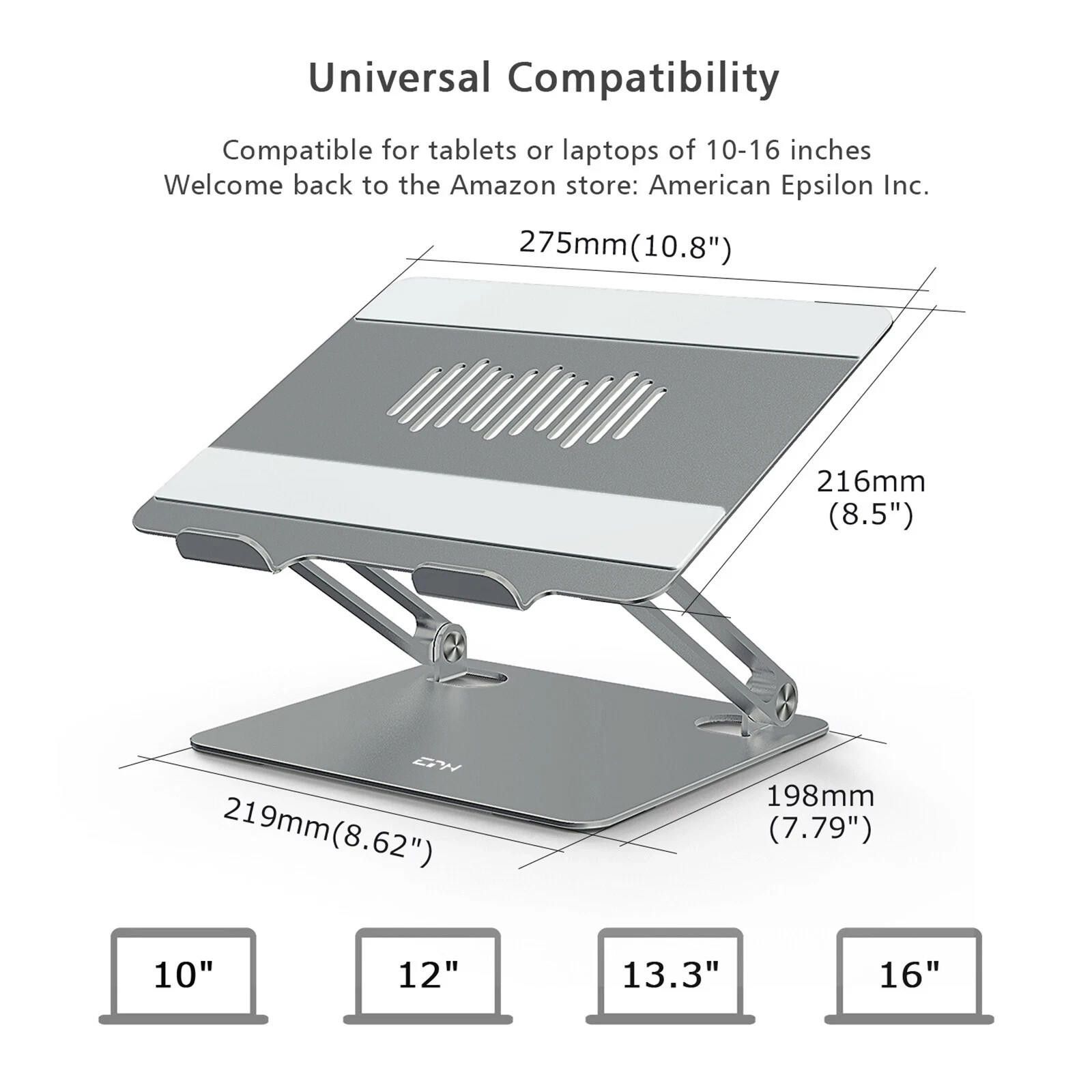 The Unbranded Brand Laptop Stand Portable Laptop Riser Adjustable Height Size ONE SIZE - 7 Thumbnail