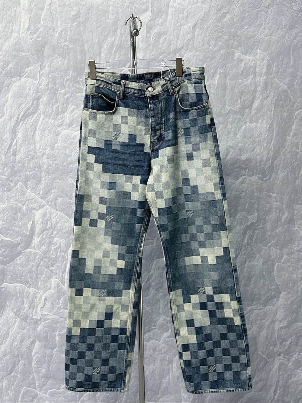 Louis Vuitton Louis Vuitton Pixel Damier Denim Jeans Size 32 Size US 32 / EU 48 - 1 Thumbnail