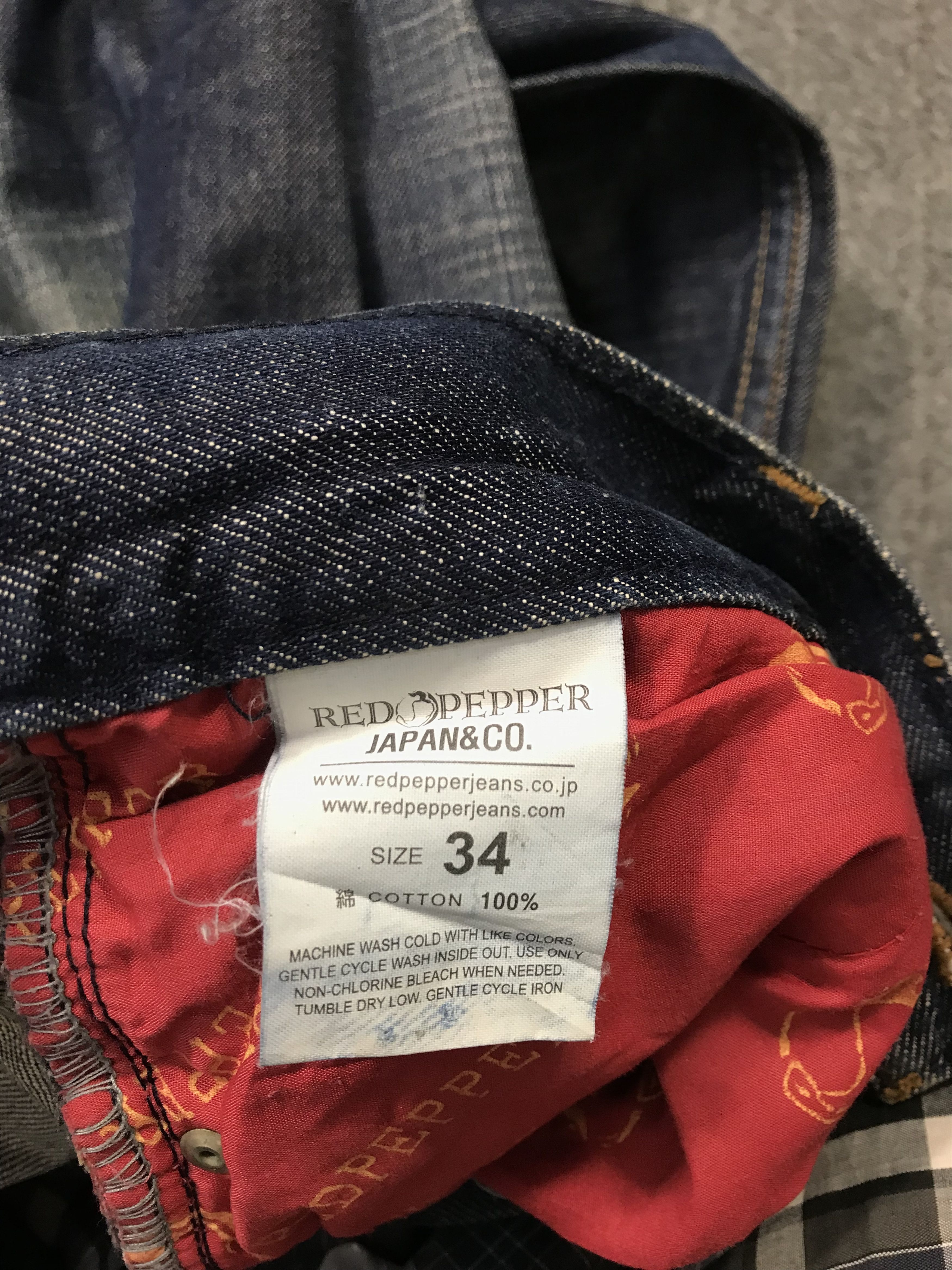 Japanese Brand Red Pepper Denim Japan&Co Embroidery Art Indigo Jeans Size US 33 - 9 Thumbnail
