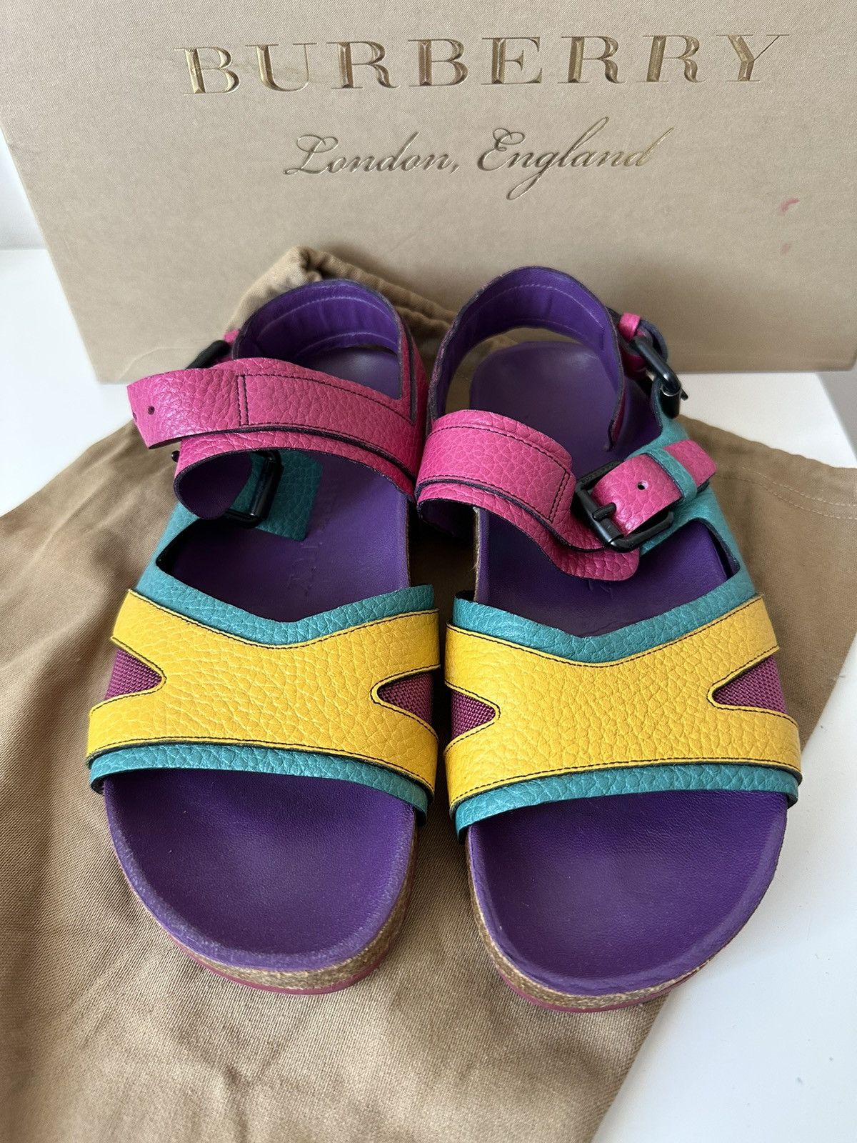 Burberry Burberry multicolour leather sandals Size US 7 / IT 37 - 2 Thumbnail