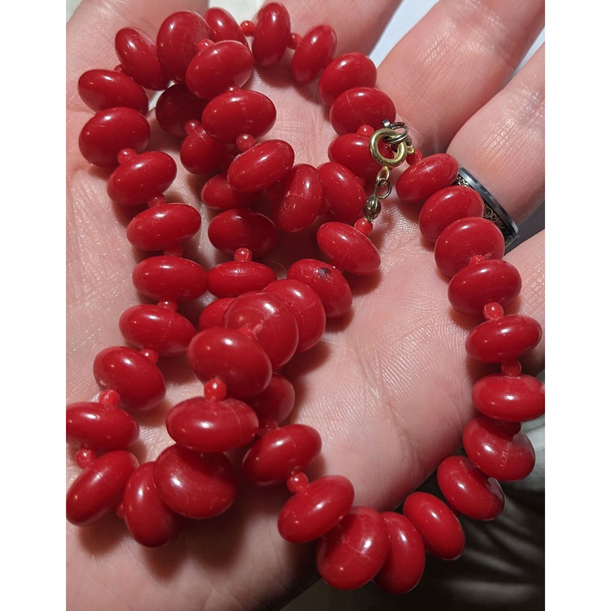 Other Vintage Red Cinnamon Candy Style Beaded Necklace Size ONE SIZE - 4 Thumbnail