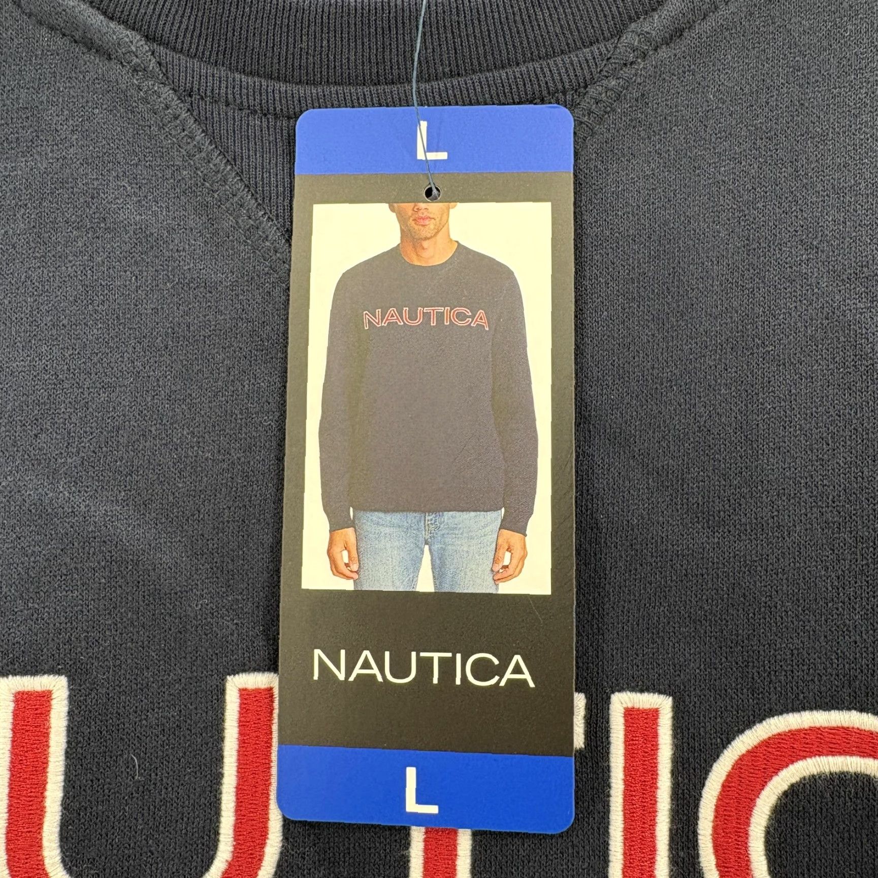 Nautica Nautica Sweatshirt Mens L Blue Fleece Crewneck Pullover Logo Graphic Print Nautical Preppy Size US L / EU 52-54 / 3 - 6 Thumbnail