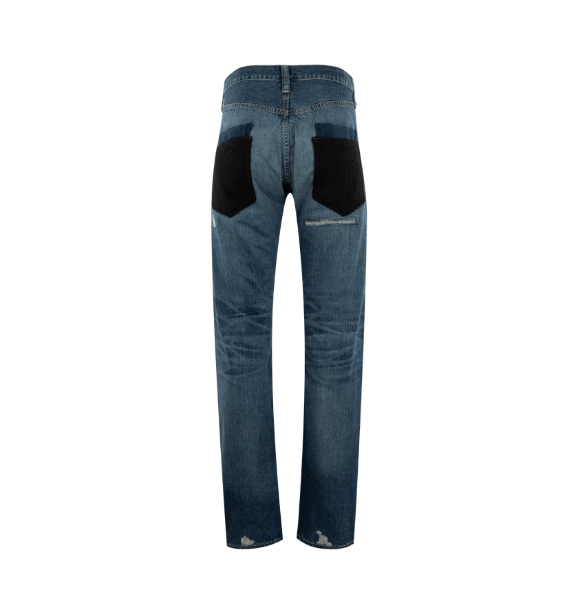 Junya Watanabe o1h1sh10525 Distressed Patch Jeans in Black Size US 28 / EU 44 - 2 Thumbnail