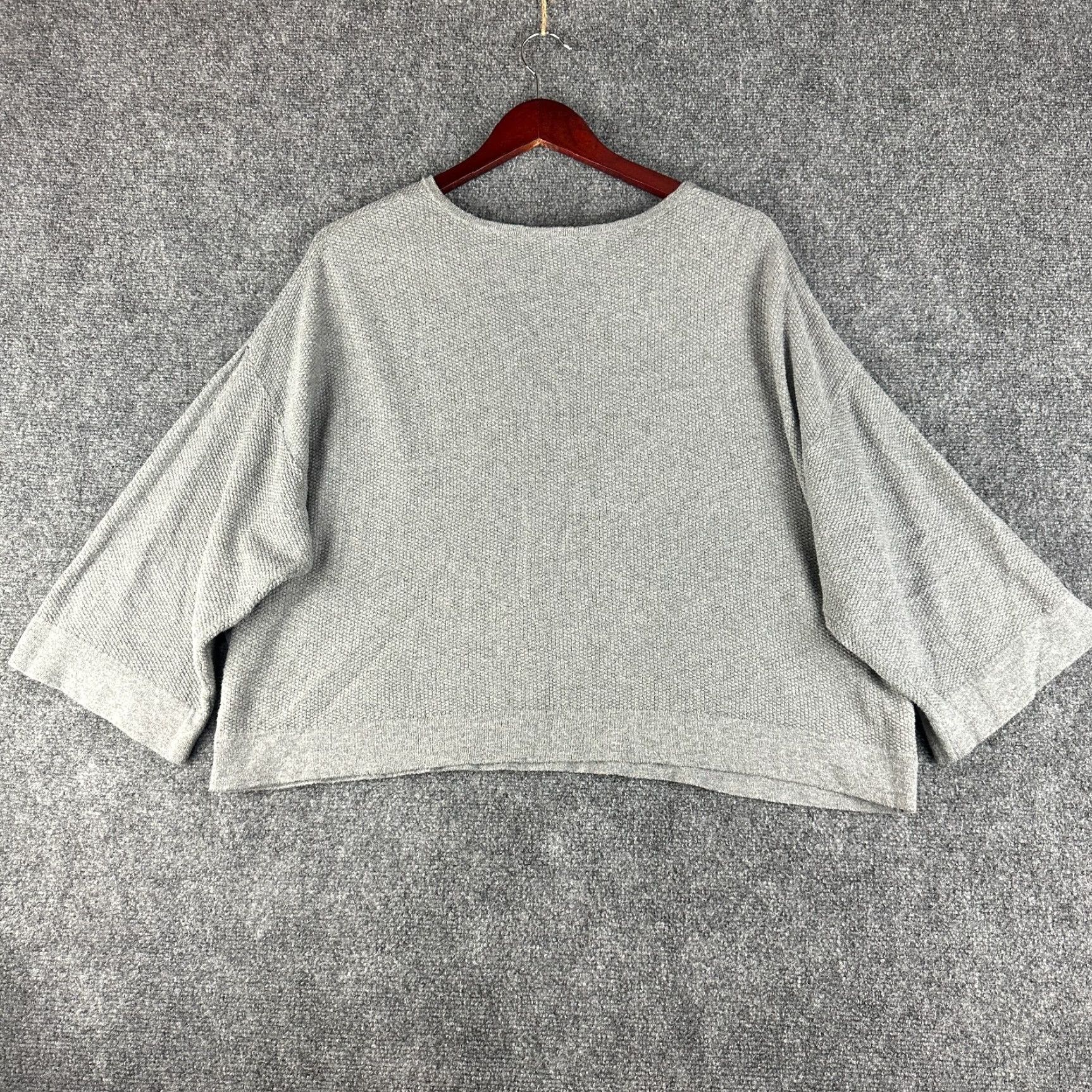 J. Jill J Jill Sweater Womens Medium Petite Gray Knit Pullover 3/4 Sleeve Boxy Size M / US 6-8 / IT 42-44 - 6 Thumbnail
