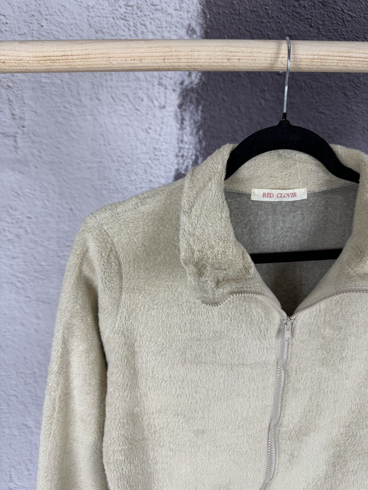 Designer × Japanese Brand × Vintage Red Clover Japan 🇯🇵 vintage beige full zip fleece pullover Size S / US 4 / IT 40 - 4 Thumbnail