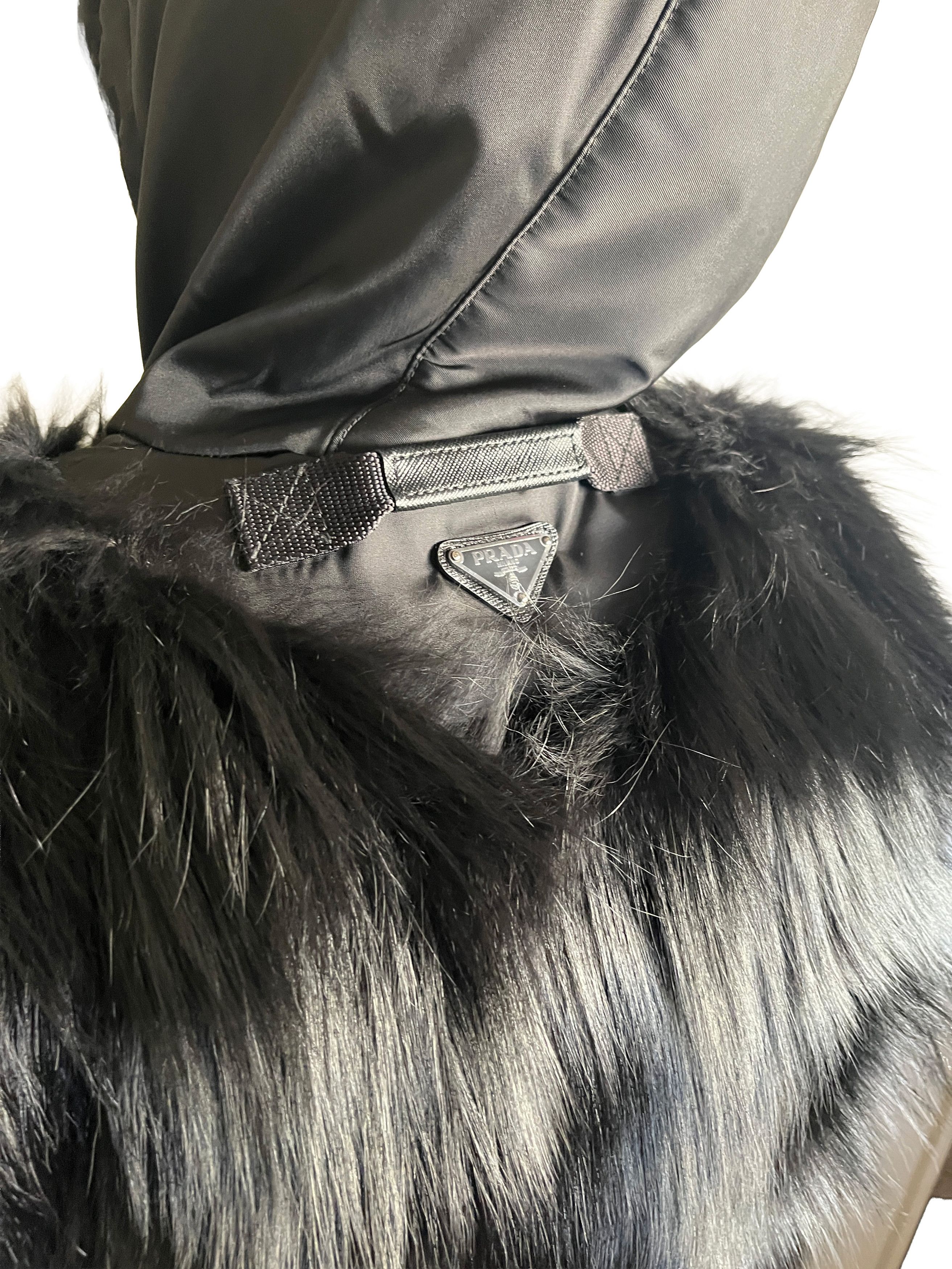 Prada Russian Fox Fur and Nylon Prada Jacket Size S / US 4 / IT 40 - 3 Thumbnail