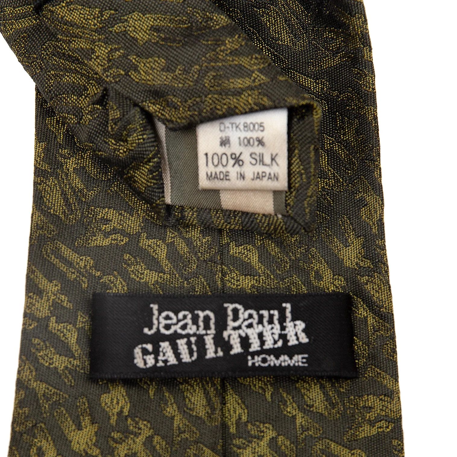 Jean Paul Gaultier Silk Jacquard Tie in Green Size ONE SIZE - 8 Thumbnail