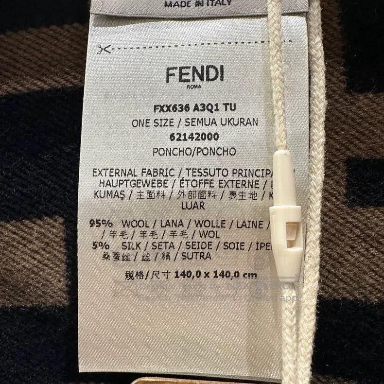 Fendi Fendi size 140*140cm All-over Double F Wool Shawl Size ONE SIZE - 4 Thumbnail