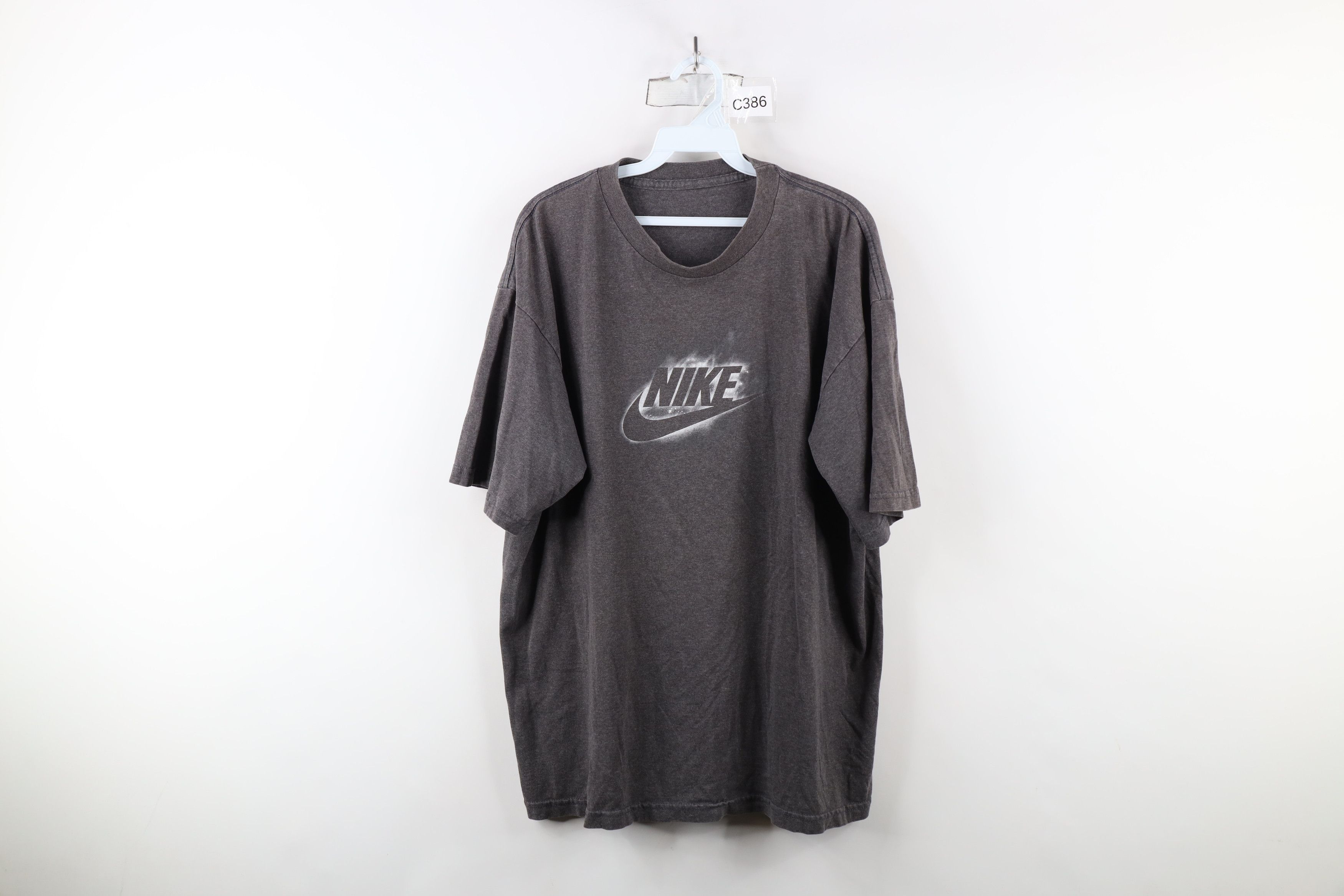 Nike × Vintage Vintage 90s Y2K Nike Center Swoosh Short Sleeve T-Shirt Size US XXL / EU 58 / 5 - 1 Thumbnail