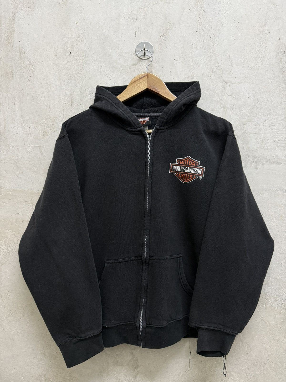 Harley Davidson 2000s Sunfaded Distressed Harley Davison Zipper Hoodie Size US M / EU 48-50 / 2 - 3 Thumbnail