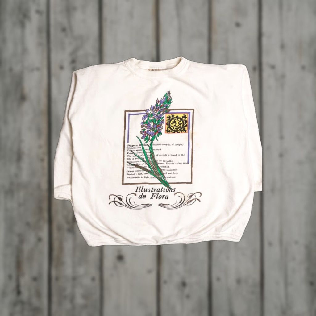 Vintage VINTAGE Flora sweatshirt White Small Untitled Illustration de Flora Sweatshirt Unisex Adults Crewneck Size US S / EU 44-46 / 1 - 1 Thumbnail