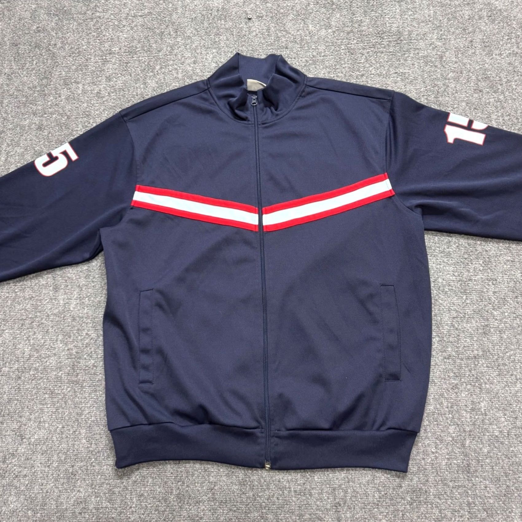 Lee VINTAGE LEE Track Jacket Full-zip Men XXL Navy Blue Embroidered Striped Jacket Size US XXL / EU 58 / 5 - 6 Thumbnail
