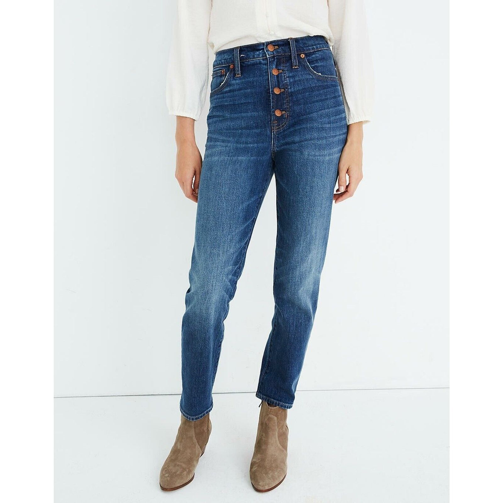 Madewell Madewell The Perfect Vintage Crop Button Front Edition Size 25" / US 0 / IT 36 - 1 Thumbnail