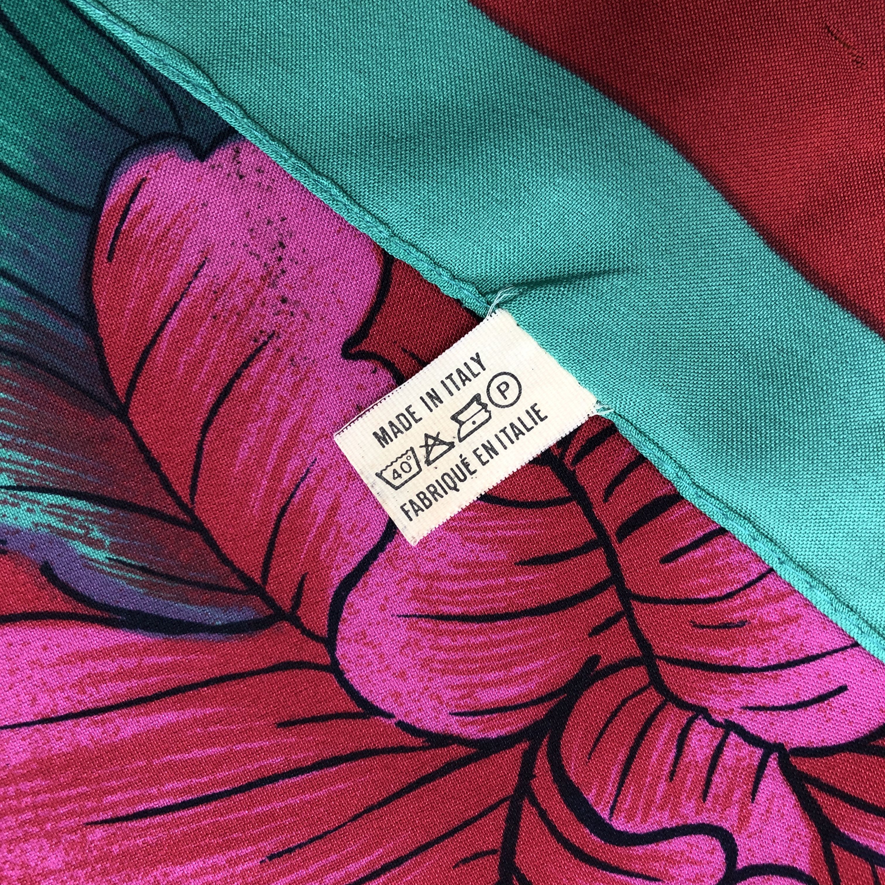 Japanese Brand Vintage 90s Floral SILK Scarf Twill Stole Wraps Scarves Size ONE SIZE - 6 Thumbnail