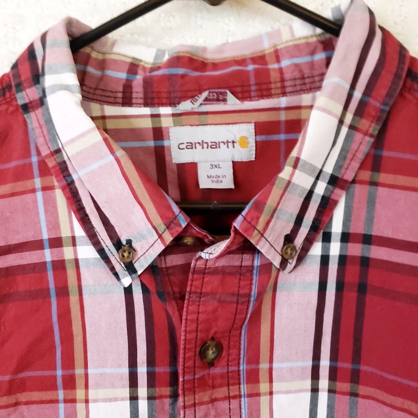 Carhartt CARHARTT Shirt Men's 3X Green Plaid Relaxed Fit Workwear Casual Button Down Size US XXL / EU 58 / 5 - 5 Thumbnail