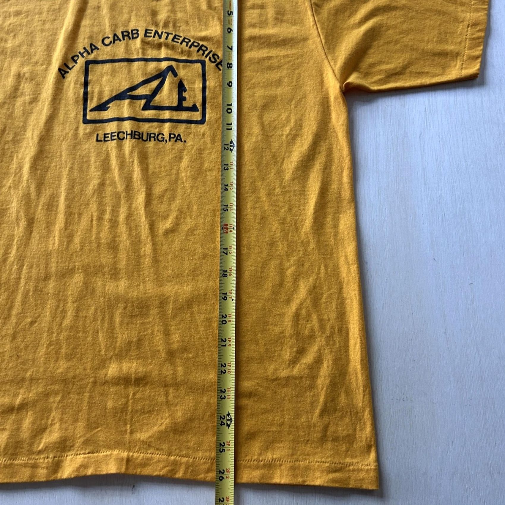 Vintage VINTAGE Sportswear Shirt Adult Large Yellow Workwear Tee Mens Graphic Print AE Logo 50/50 Cotton Polyester Crew Neck Short Sleeve Summer USA Size US L / EU 52-54 / 3 - 7 Thumbnail
