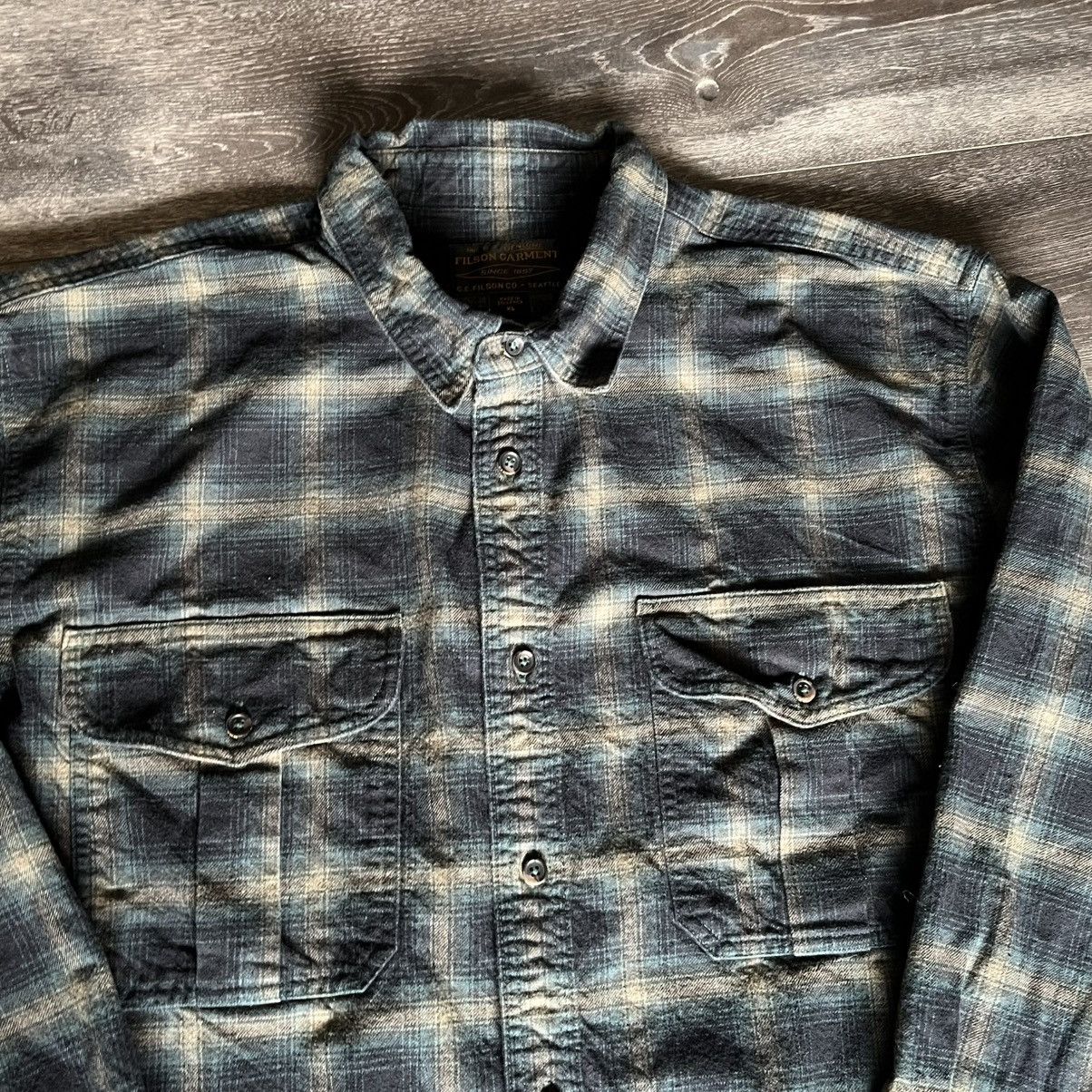 Filson Filson Alaskan Guide Shirt Navy Bronze Plaid Flannel Button Size US XL / EU 56 / 4 - 5 Thumbnail