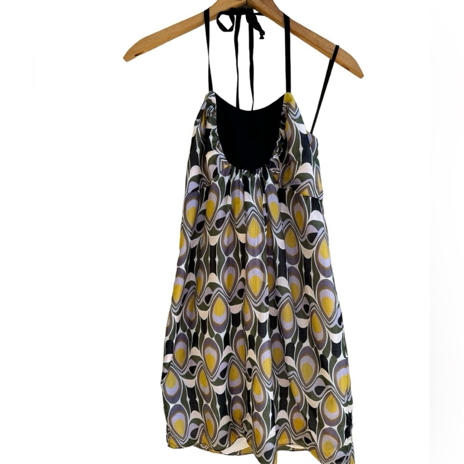 MILLY Milly Of New York Geometric Print Silk Blend Halter Size 8 Size M / US 6-8 / IT 42-44 - 1 Thumbnail