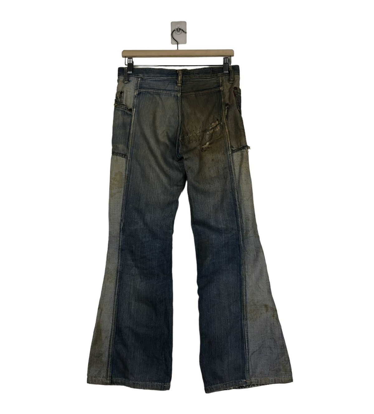 Japanese Brand 🔥VINTAGE BOWCUT FLARE DENIM PATCHWORK DESIGN ISSEY MIYAKE Size US 30 / EU 46 - 8 Thumbnail