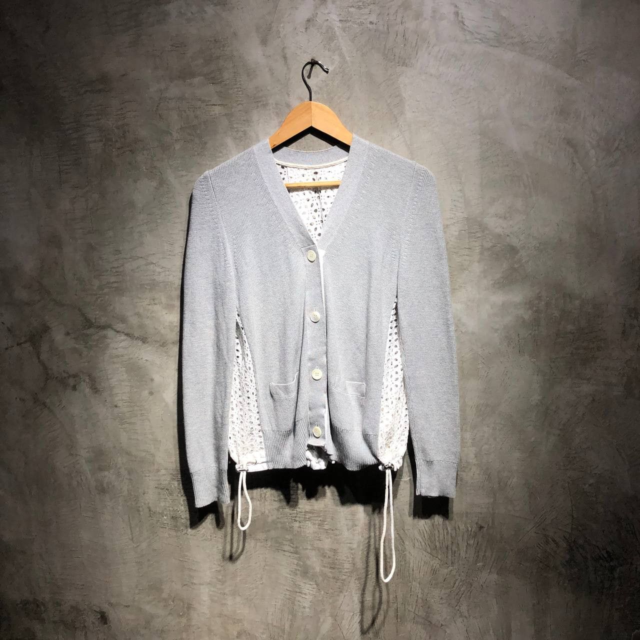 Sacai Sacai knit lace embroidery see through Cardigan | Grailed