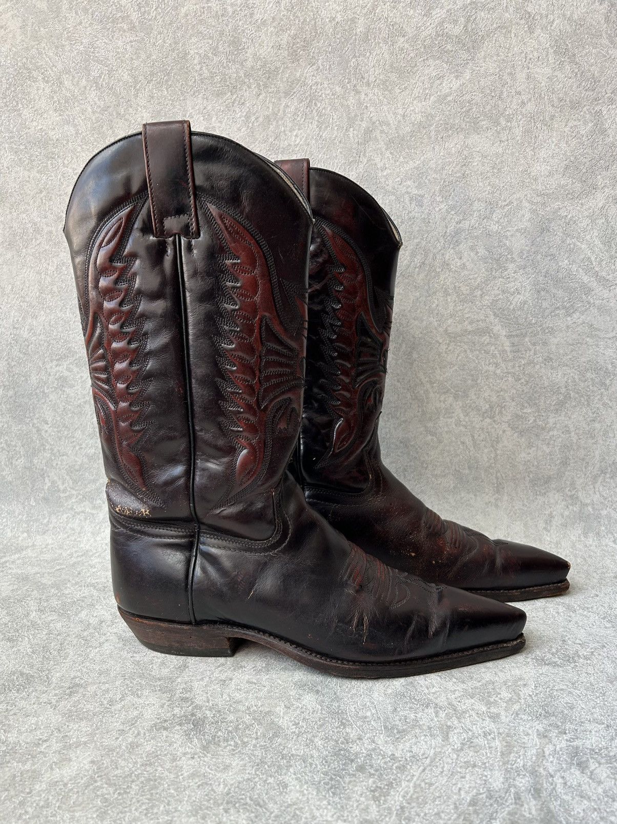 Sendra Sendra Western Cowboy Burgundy Leather Boots Size US 8 / EU 41 - 2 Thumbnail