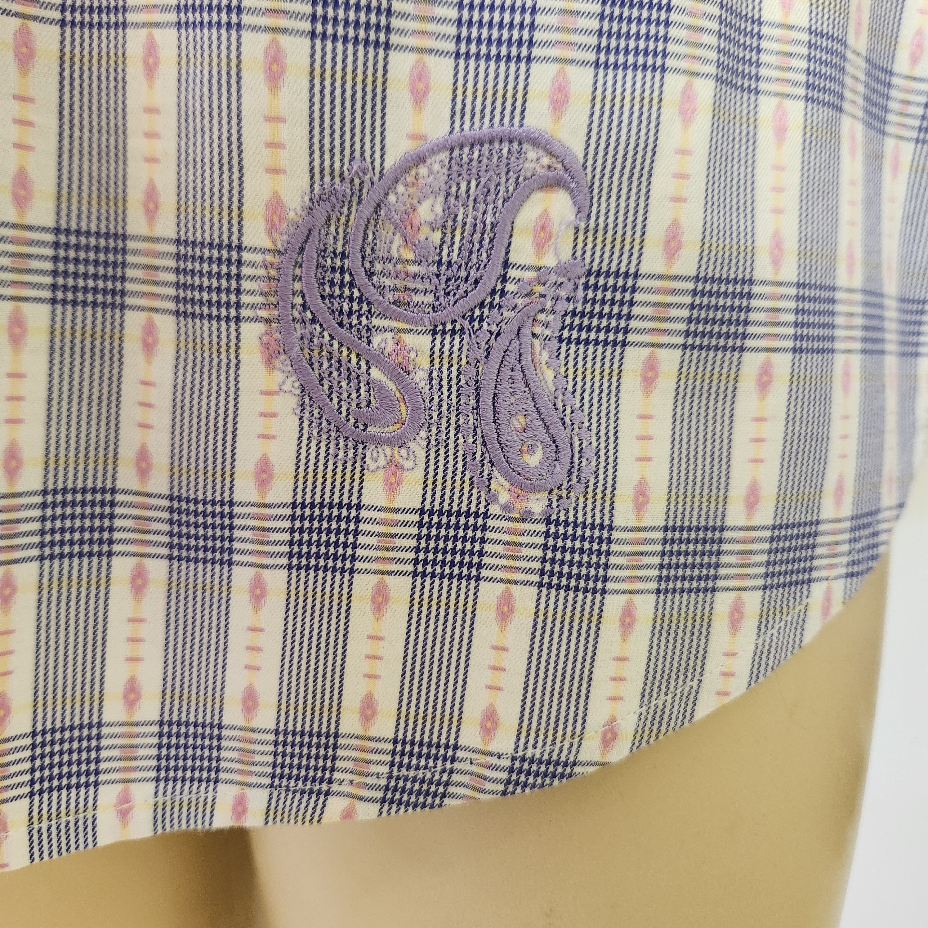Robert Graham Robert Graham shirt L men's purple plaid cotton Size US L / EU 52-54 / 3 - 6 Thumbnail