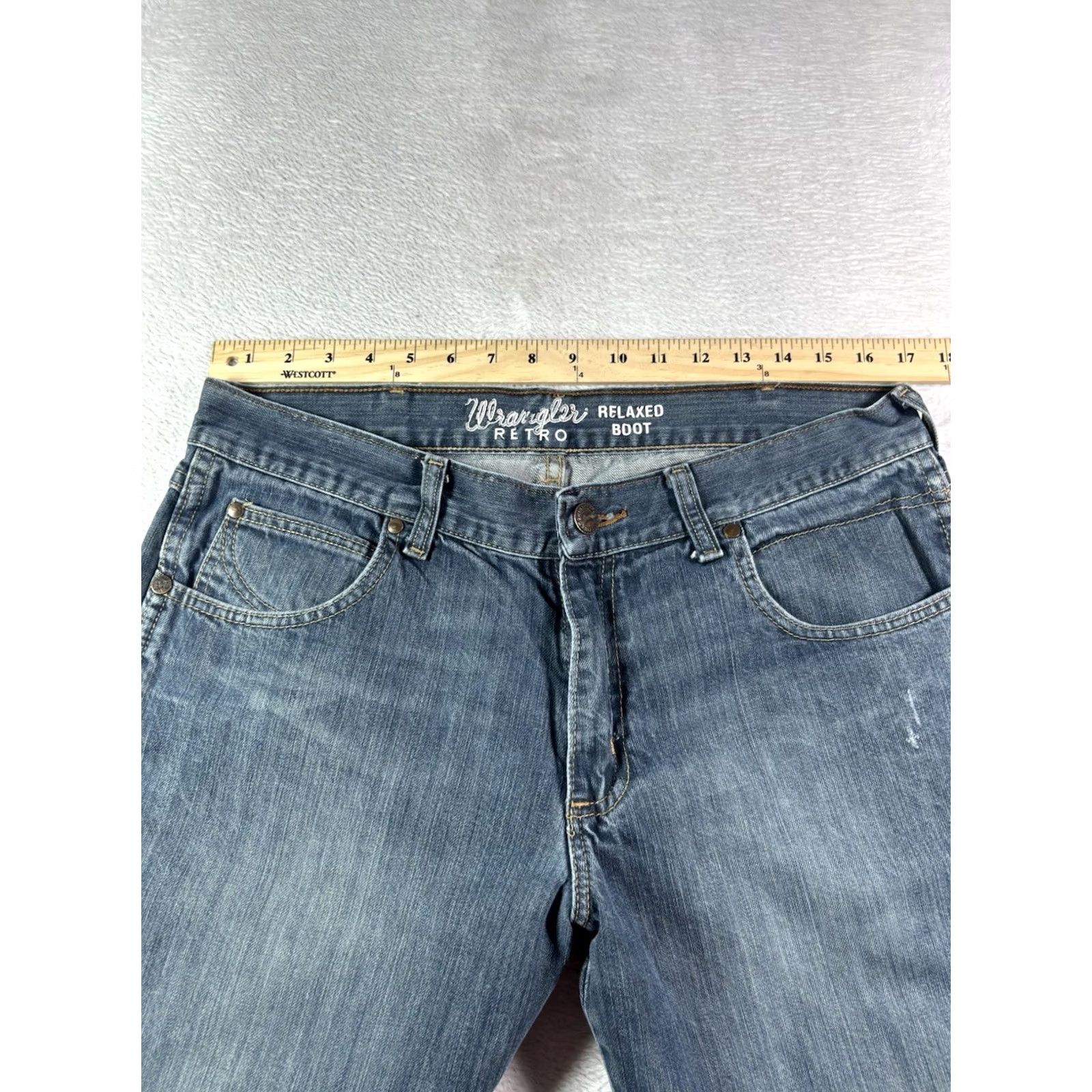 Wrangler Wrangler WRT20WB Jeans Men's 34x34 Blue Retro Western Cowboy Straight Slim Denim Size US 34 / EU 50 - 7 Thumbnail