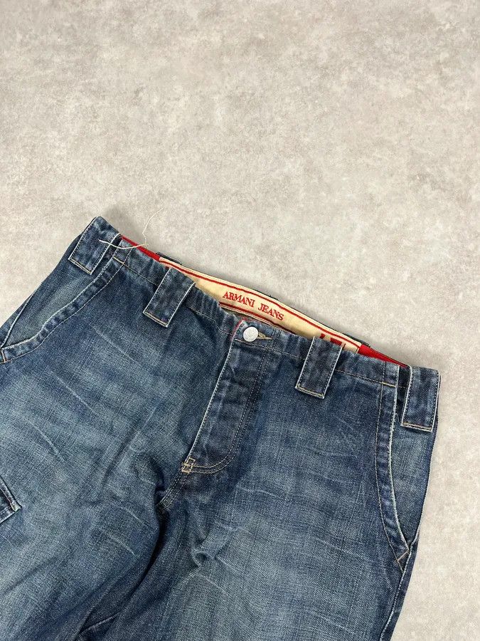 Armani 2000s Armani Blue Faded Denim Cargo Jeans Size US 32 / EU 48 - 6 Thumbnail