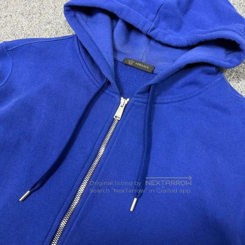 Versace Versace Blue Cotton Hooded Sweatshirt . Size US S / EU 44-46 / 1 - 3 Thumbnail