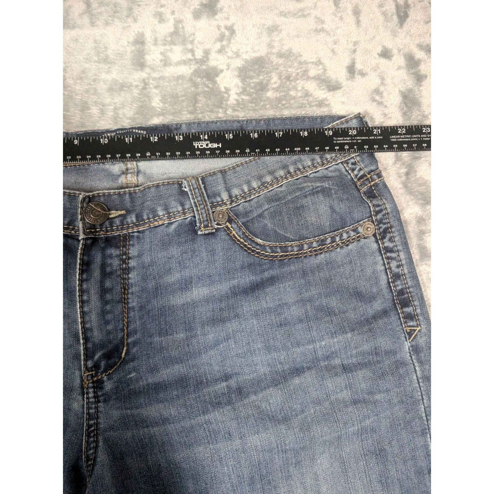Vintage Seven7 Jeans Mens 40x32 Light Wash Blue Bootcut Denim Zip Fly Back Pockets Size US 40 / EU 56 - 2 Thumbnail