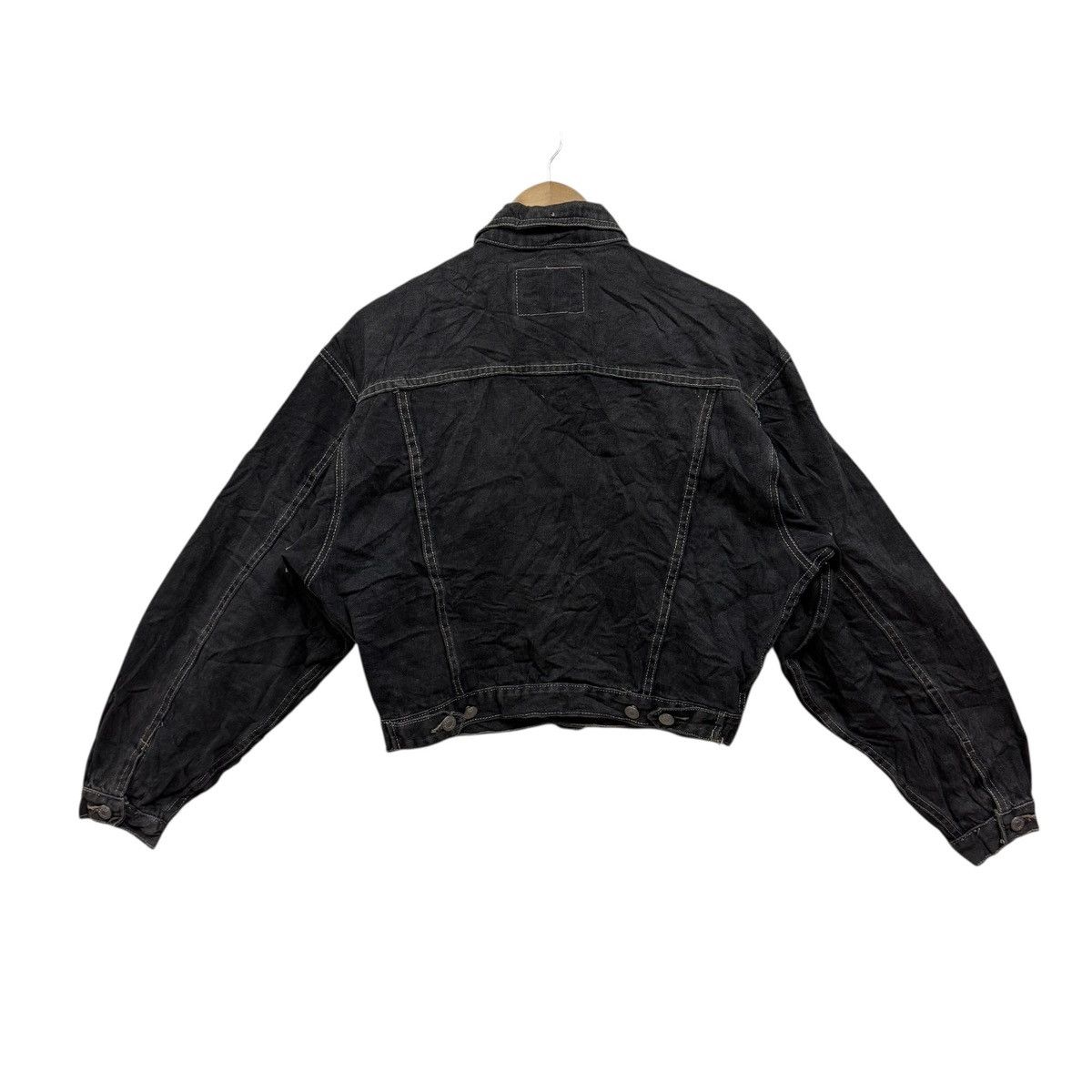Japanese Brand Cotton Blue Cropped Denim Trucker Jacket Size US M / EU 48-50 / 2 - 2 Thumbnail