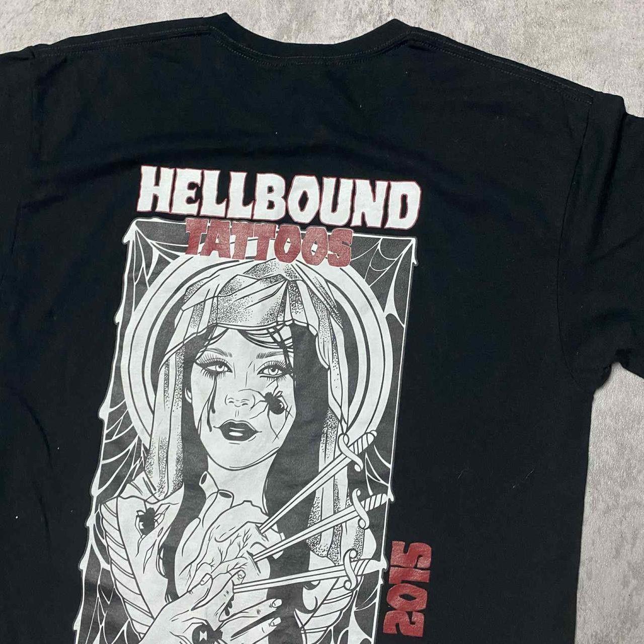 Gildan Hellbound Tattoos black and red streetwear tee #goth Size US L / EU 52-54 / 3 - 2 Thumbnail