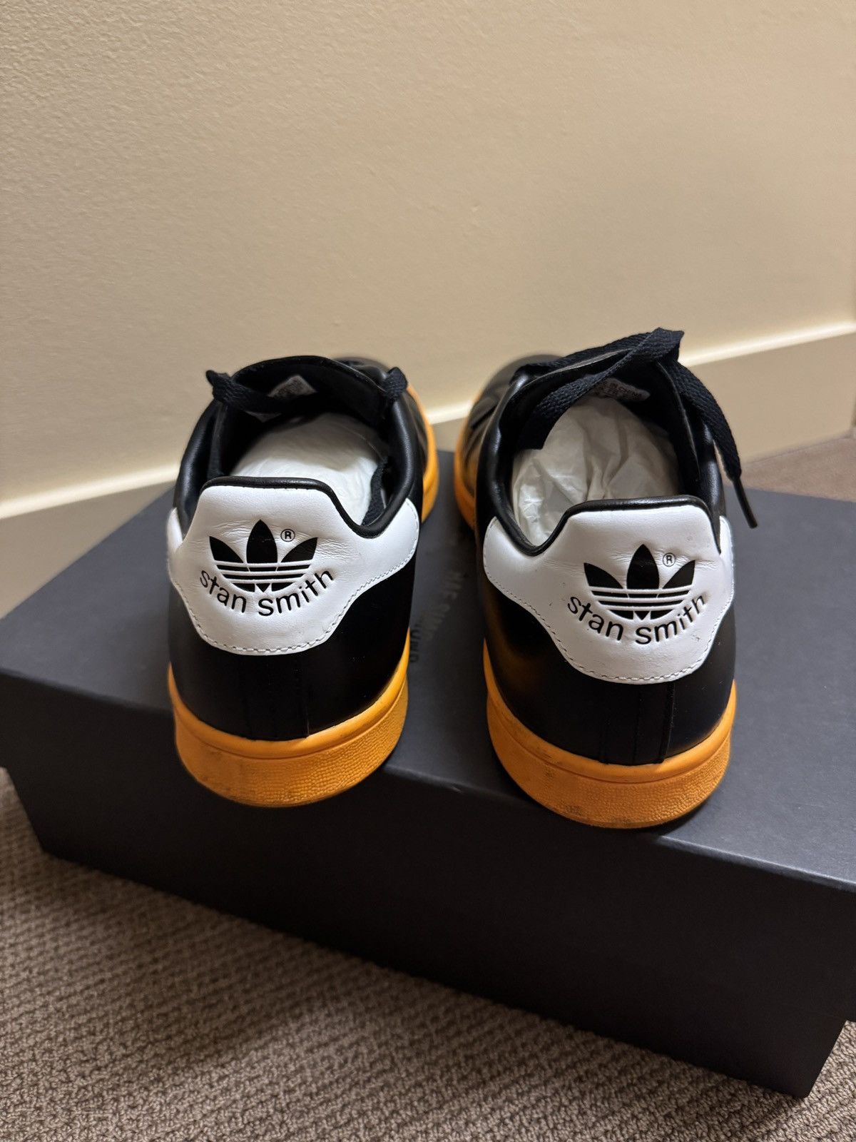 Adidas × Raf Simons RAF SIMONS Stan Smith Black/Orange Size US 10.5 / EU 43-44 - 4 Thumbnail