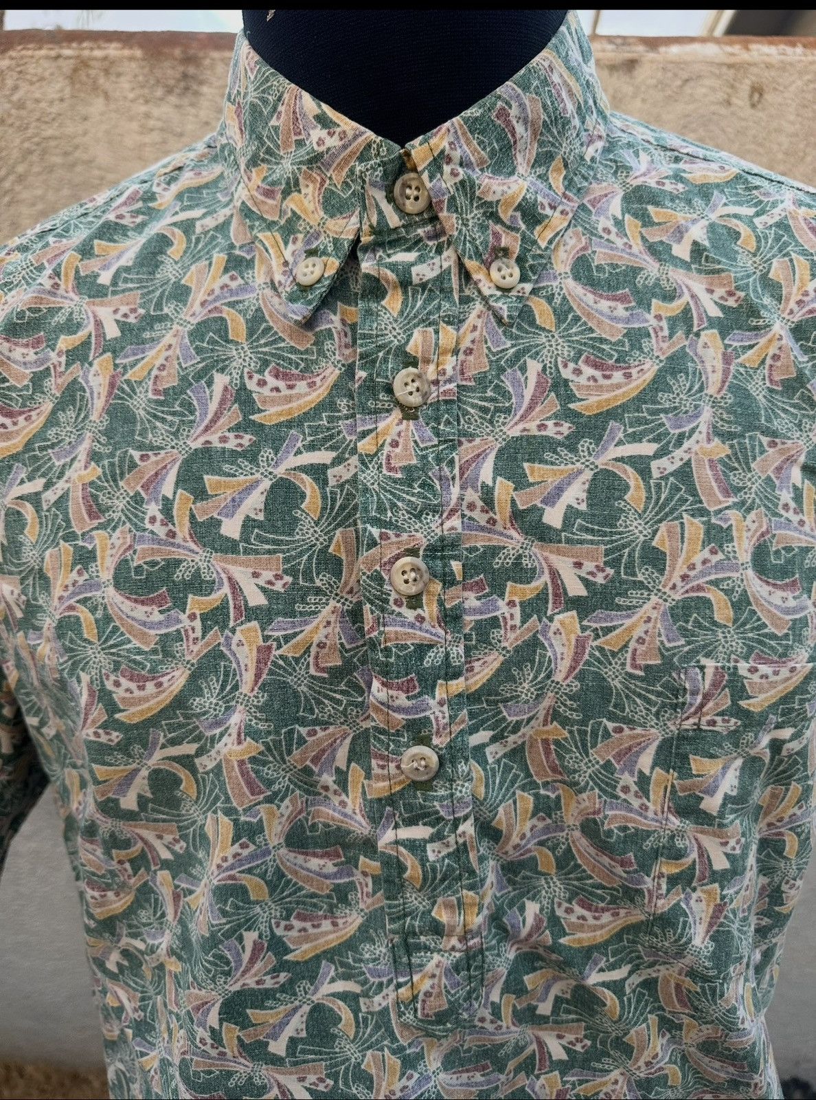 Tori Richard PreOwned Tori Richard Green Hawaiian Print Men’s L Size US L / EU 52-54 / 3 - 3 Thumbnail