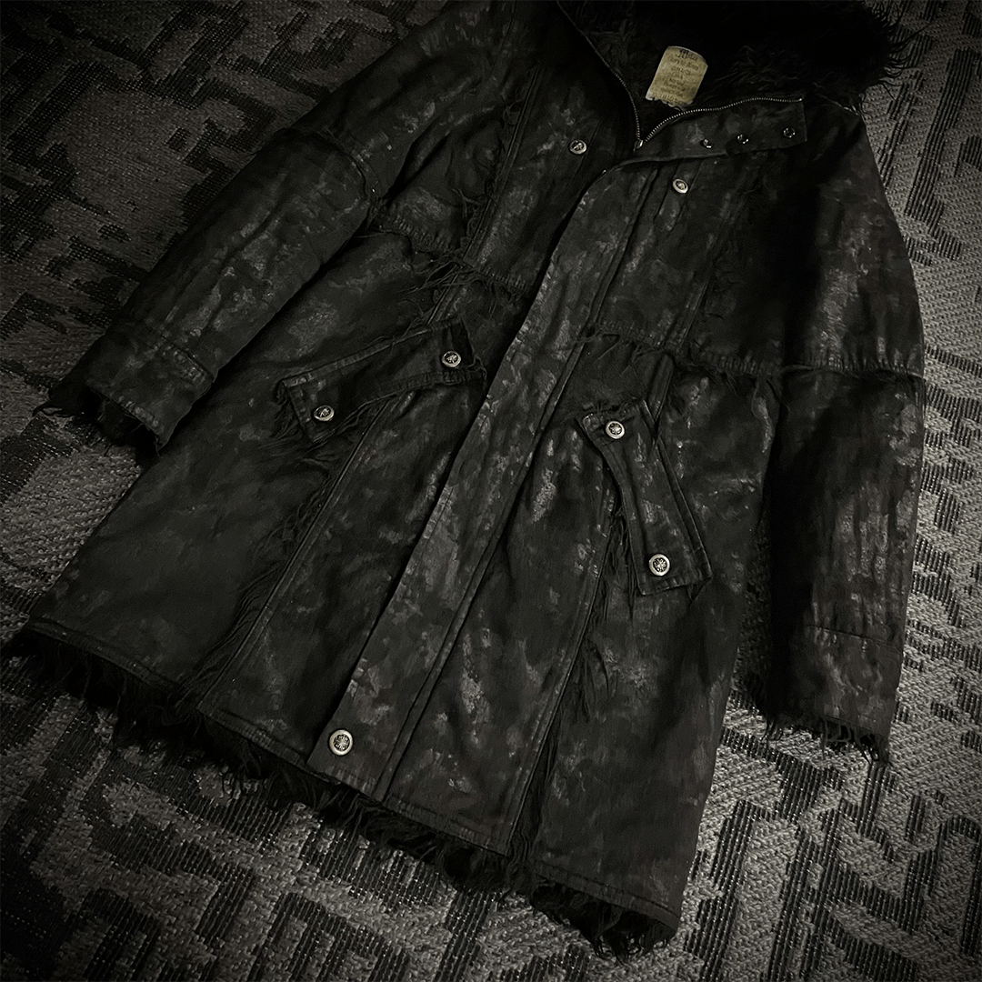 Japanese Brand Midas Faux Fur Waxed Long Coat Size US S / EU 44-46 / 1 - 7 Thumbnail