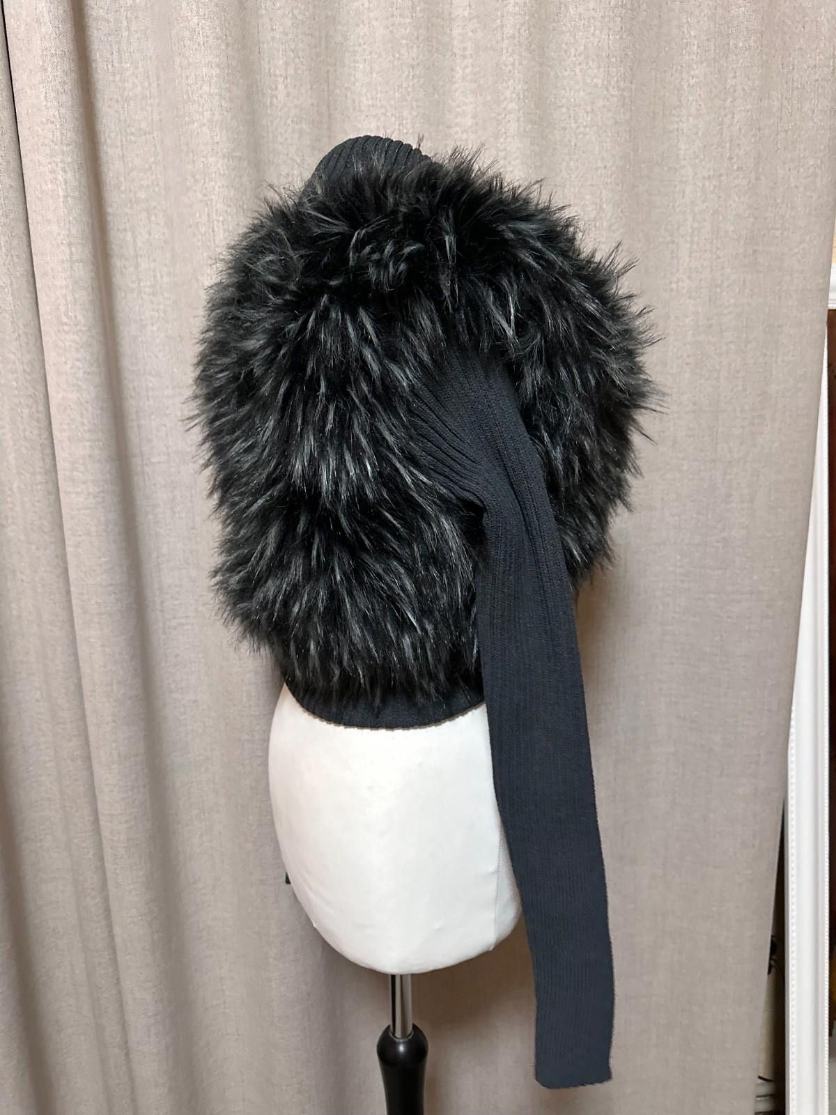 Jaded London Jaded London Women's Black Knit Faux Fur Shrug Sz S Size S / US 4 / IT 40 - 5 Thumbnail