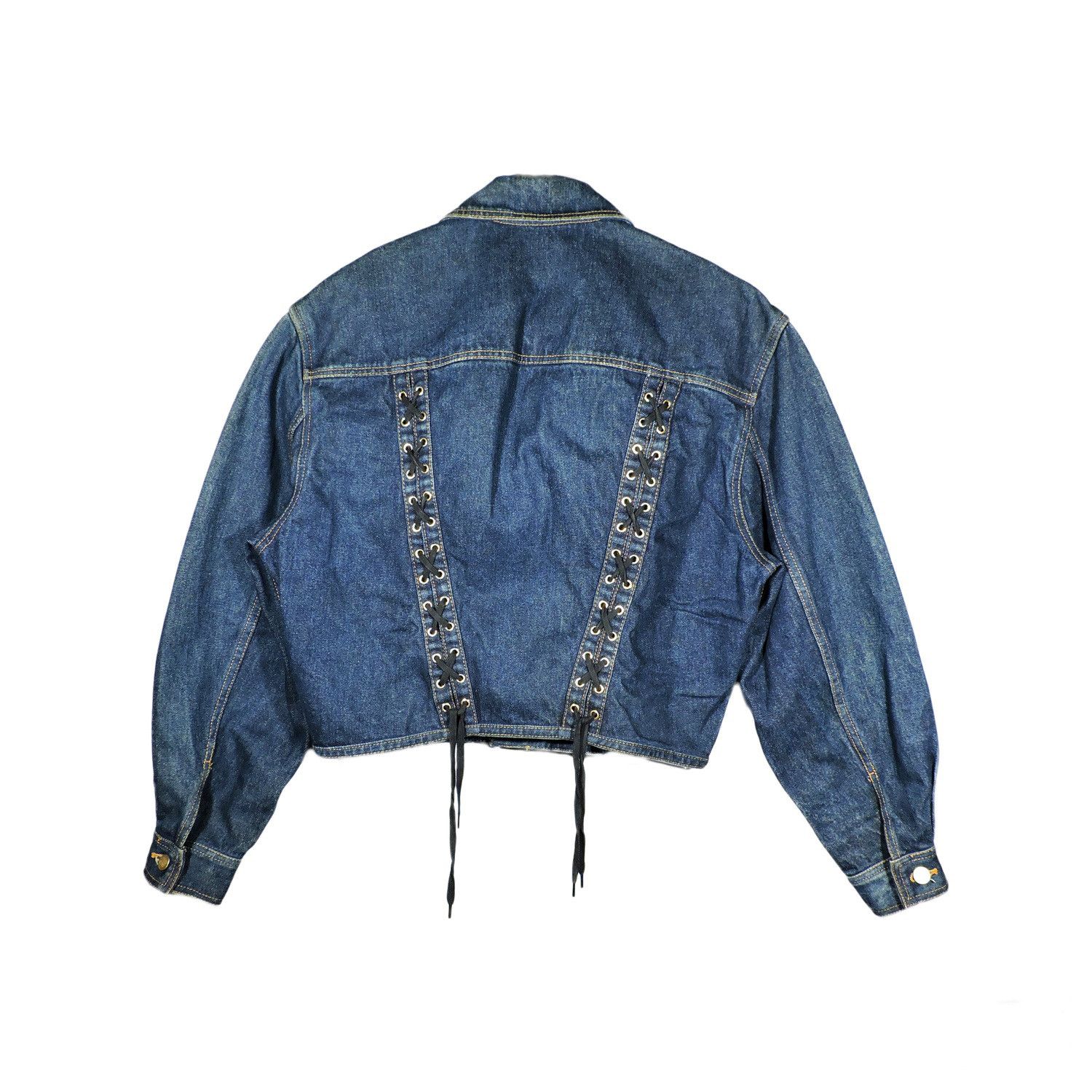 Jean Paul Gaultier JUNIOR GAULTIER LACE UP DENIM JACKET Size US M / EU 48-50 / 2 - 2 Thumbnail