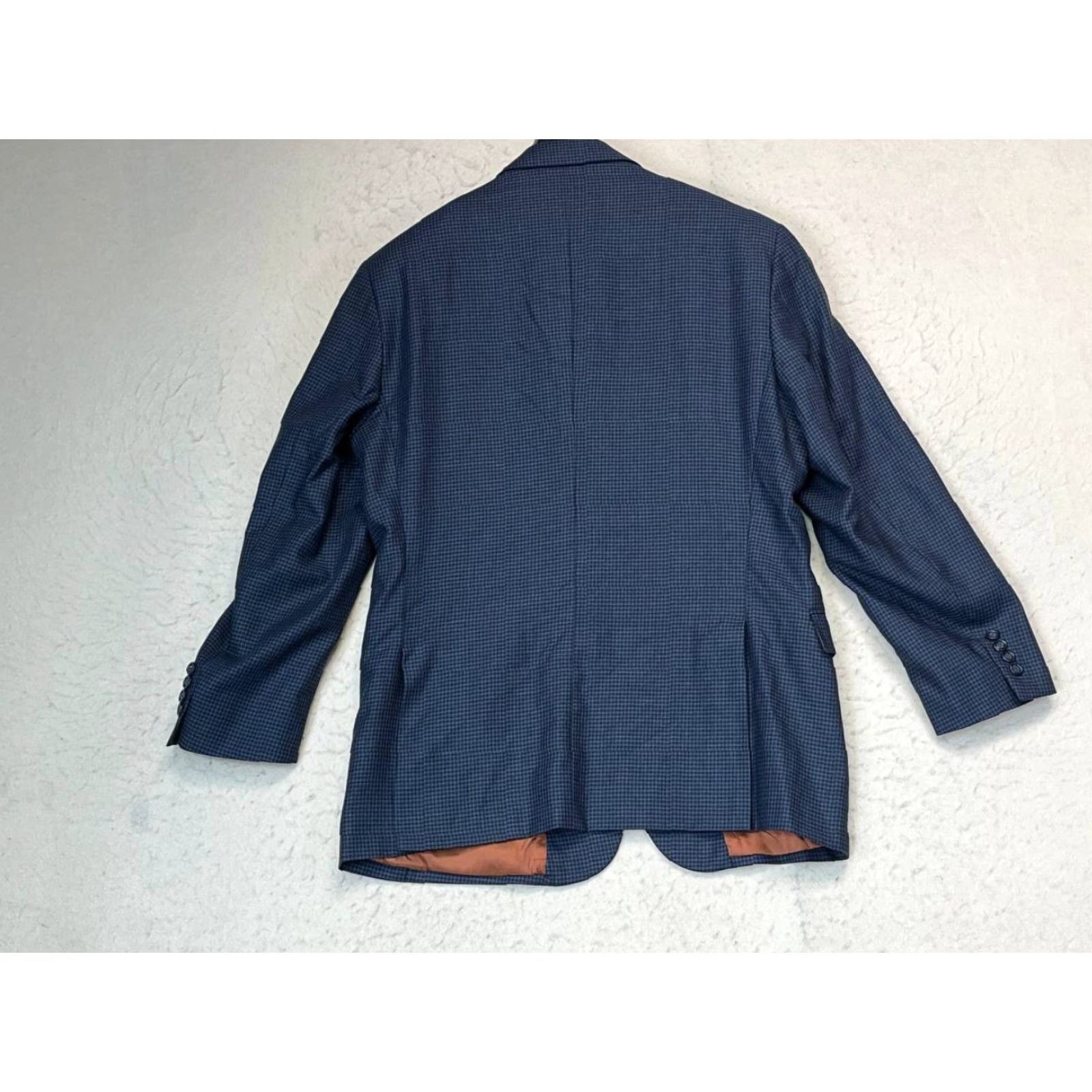 Jos. A. Bank VINTAGE Jos. A. Bank Blazer Wool Jacket Sport Coat 42R Blue Pinplaid Slim Fit Size 42R - 2 Thumbnail