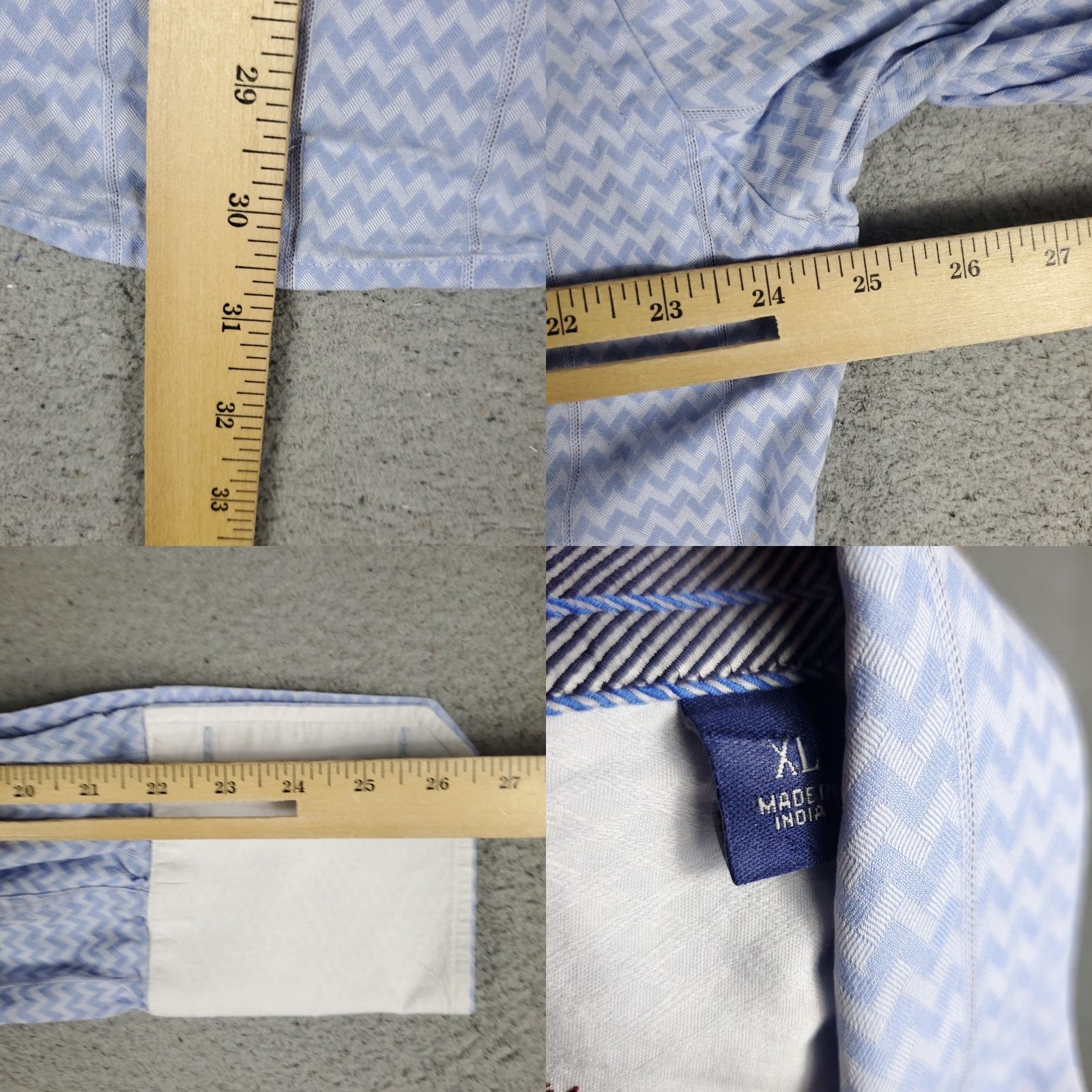 Robert Graham Robert Graham Shirt Mens XL Blue Button-Up Long Sleeve French Cuff Size US XL / EU 56 / 4 - 8 Thumbnail