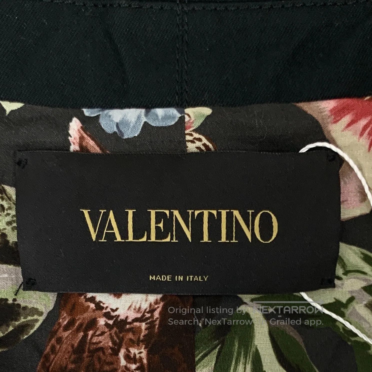 Valentino Valentino Black Animal Embroidered Cotton Stand Collar Sin Size US S / EU 44-46 / 1 - 5 Thumbnail