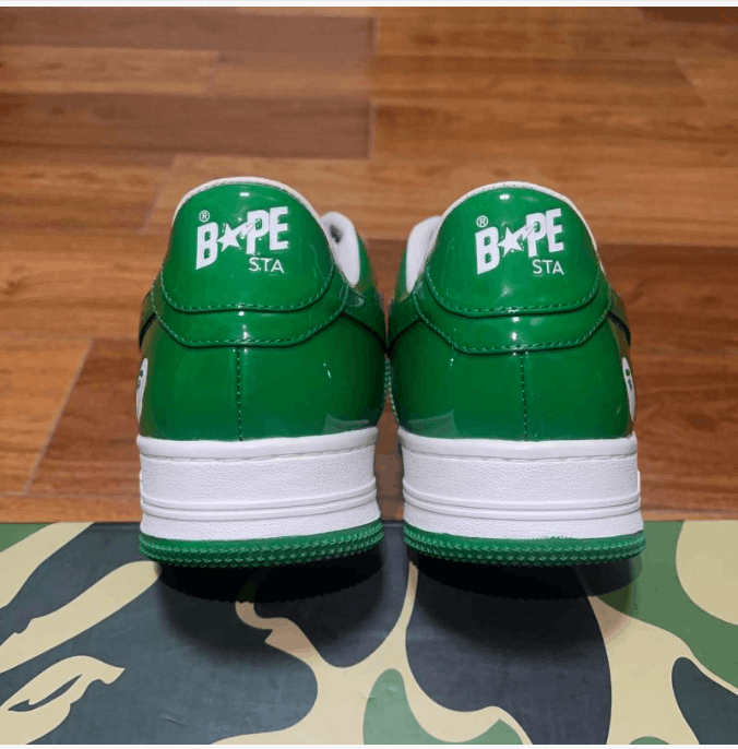 Bape A BATHING APE low-top men's white and green Size US 11 / EU 44 - 3 Thumbnail