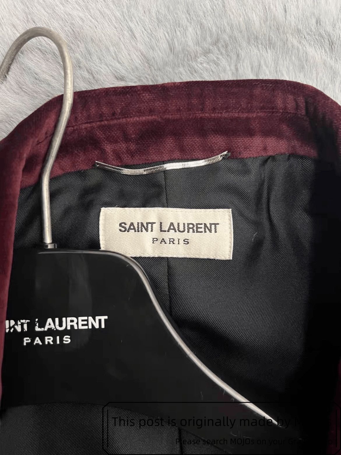 Saint Laurent Paris Sz 48 Saint Laurent Paris 14AW Wine Velvet Jacket mojos1144 Size US M / EU 48-50 / 2 - 3 Thumbnail