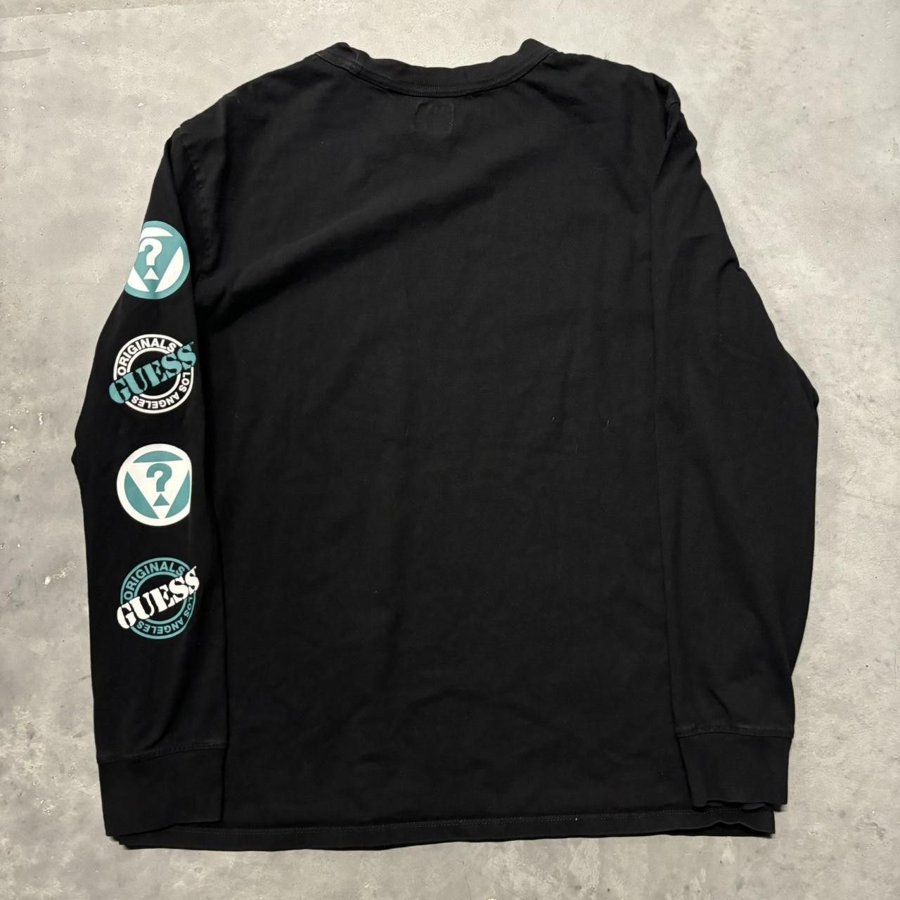 Guess × Vintage Crazy Vintage Y2K/2000s Black Guess Streetwear Longslevee Tee! Size US L / EU 52-54 / 3 - 5 Thumbnail