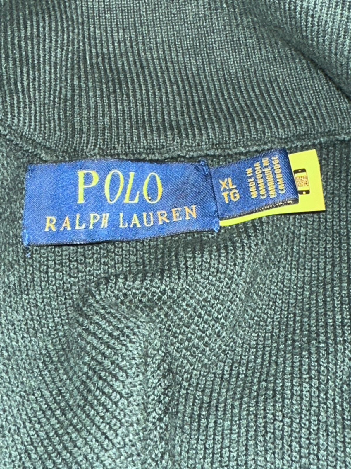 Polo Ralph Lauren Polo Ralph Lauren 1/4 Zip Mock Neck Knit Sweater Green XL Size US XL / EU 56 / 4 - 6 Thumbnail