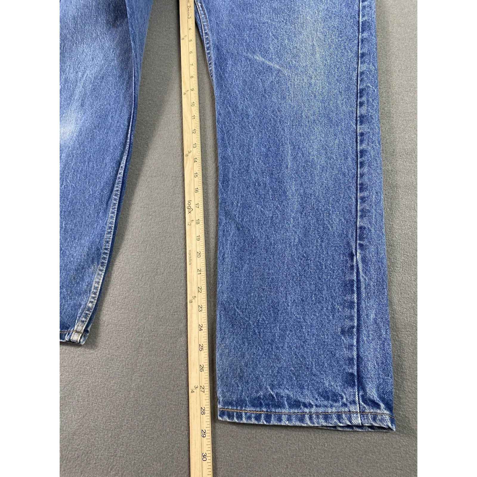 Levi's Levis-505 Jeans Blue Straight Distressed 1997 USA Orange Tab Size US 38 / EU 54 - 5 Thumbnail