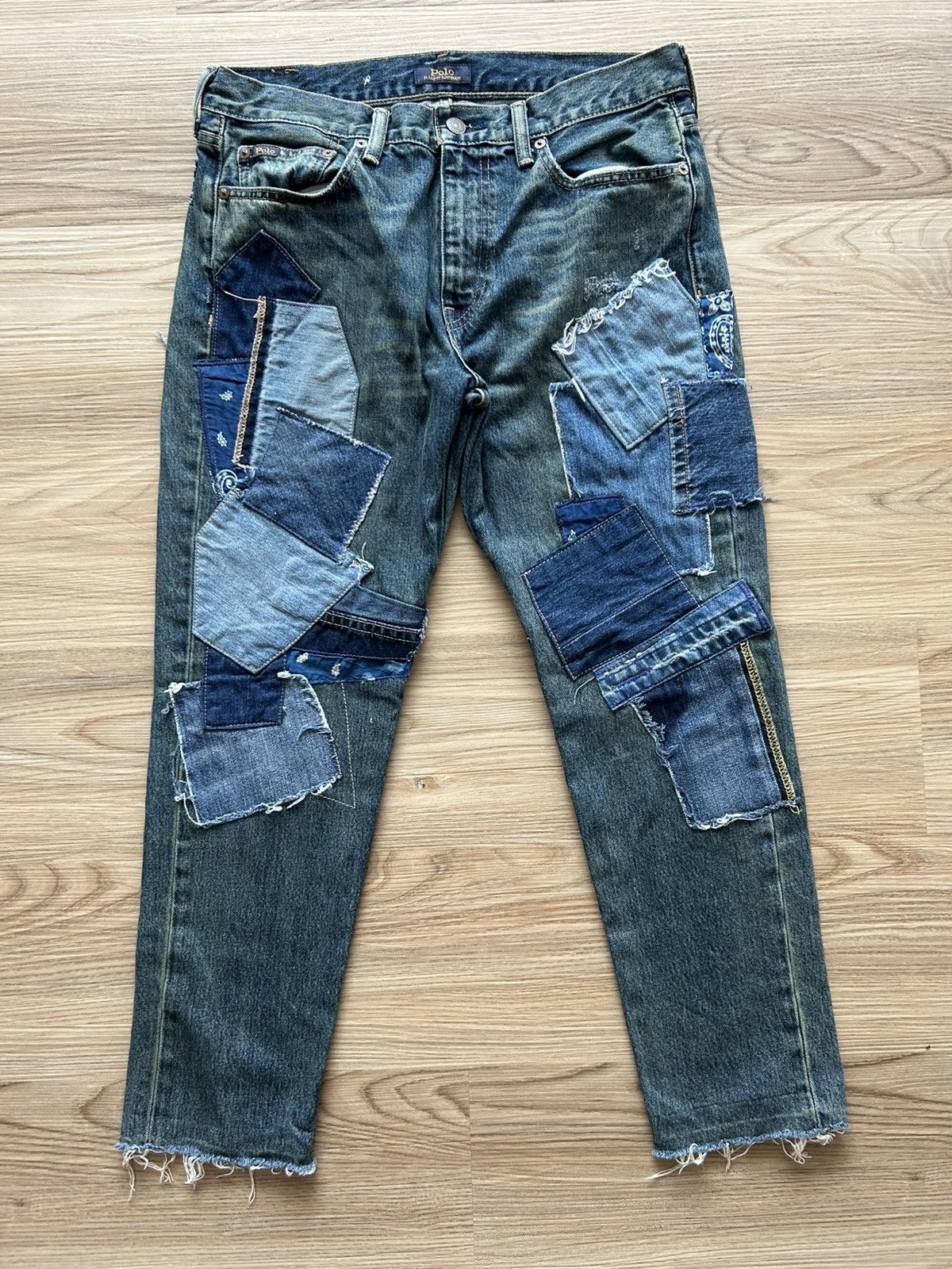 Polo Ralph Lauren Polo Ralph Lauren Patchwork Denim Pants Jeans Blue Size US 30 / EU 46 - 1 Thumbnail