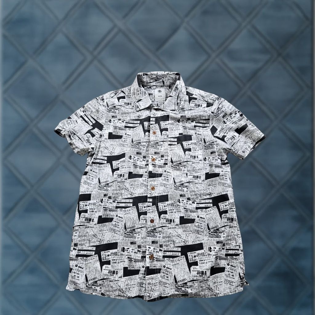 Element Element Shirt Mens Medium White Black Graphic Print Button Up Casual Skate Shirt Size US M / EU 48-50 / 2 - 1 Thumbnail